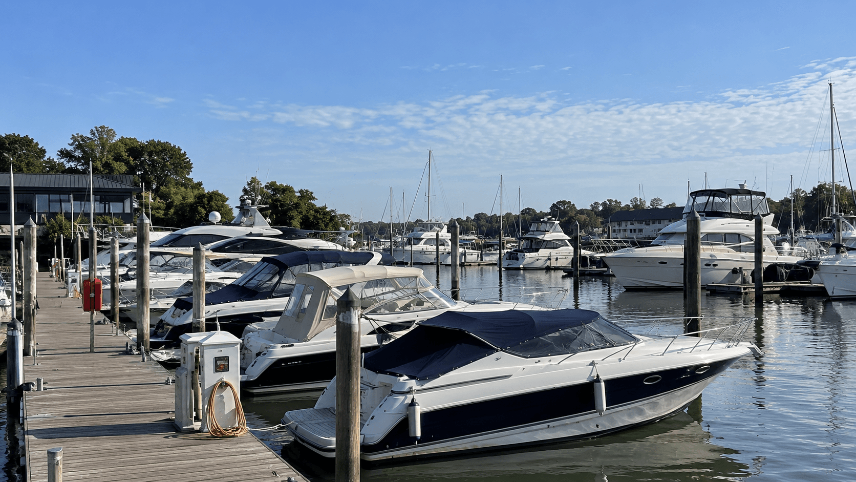 Marina con embarcaciones privadas